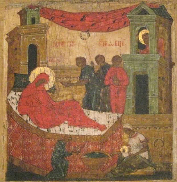 Різдво Богоматері, псковська ікона XVI-XVII століть
